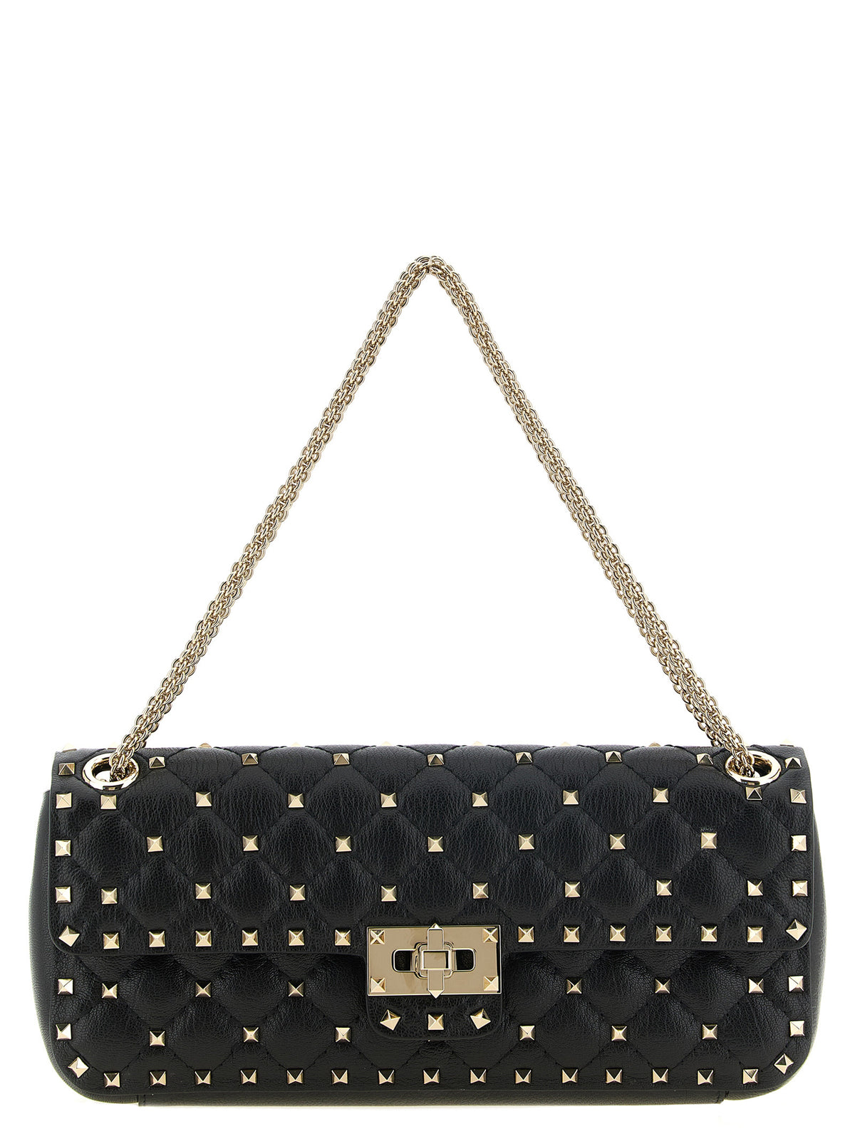 Valentino Garavani Rockstud Spike skulderveske medium i svart geiteskinn