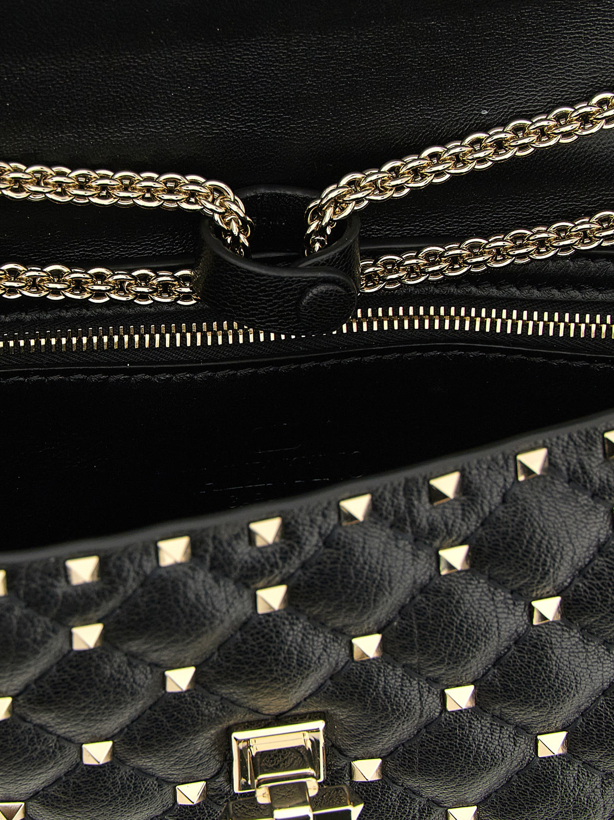 Valentino Garavani Rockstud Spike skulderveske medium i svart geiteskinn – bilde 4