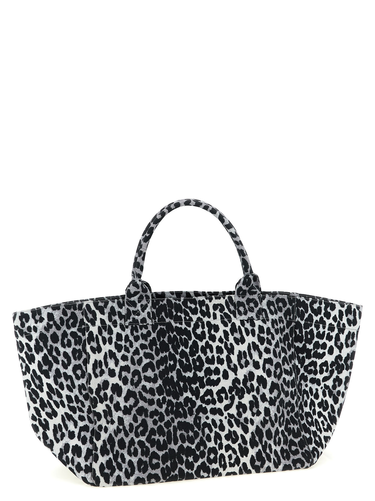 Ganni Leopard Sequin XXL totebag i grå resirkulert bomull – bilde 2