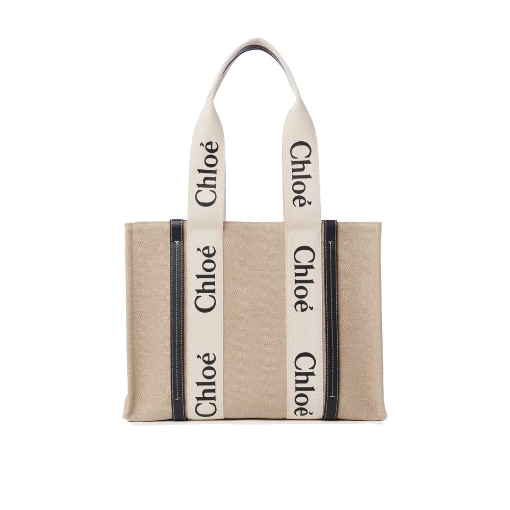 Chloé totebag i beige lin
