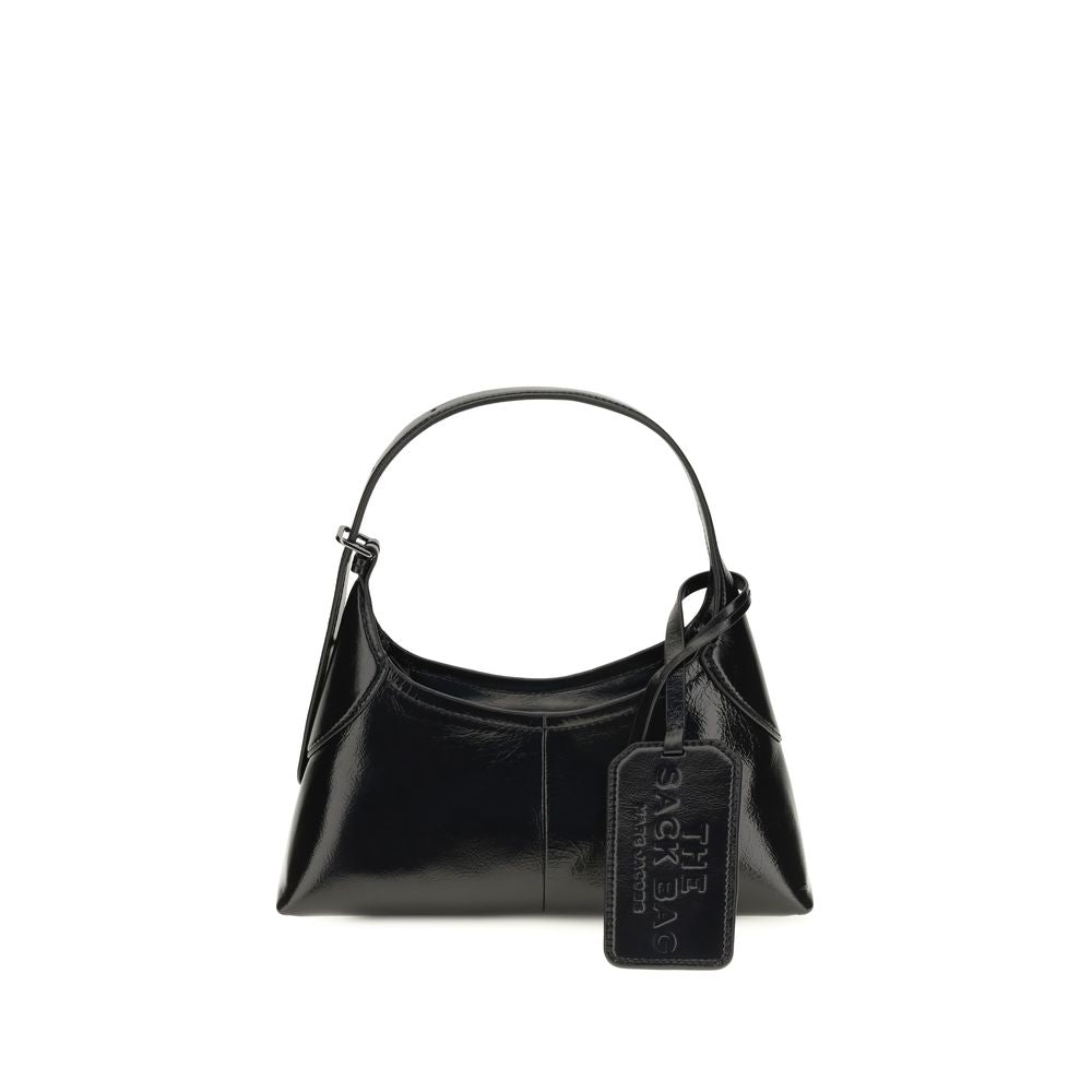 Marc Jacobs Small Belted Sack Shoulder Bag in Black Crinkle Calf Leather