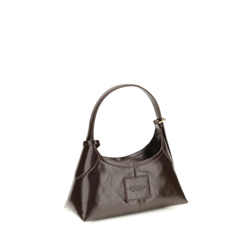 Marc Jacobs Small Belted Sack skulderveske i brunt crinkle-kalveskinn – bilde 3