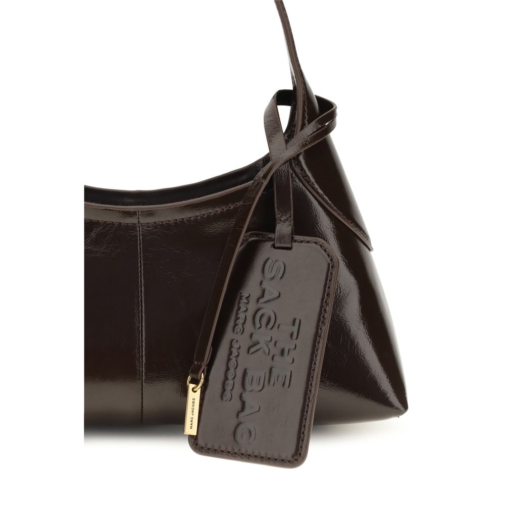 Marc Jacobs Small Belted Sack skulderveske i brunt crinkle-kalveskinn – bilde 4