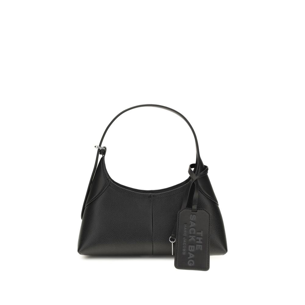 Marc Jacobs Small Belted Sack Shoulder Bag in Black Pebbled Calf Leather