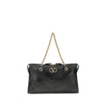 Valentino Garavani Medium Panthea Shoulder Bag in Black Nappa Leather