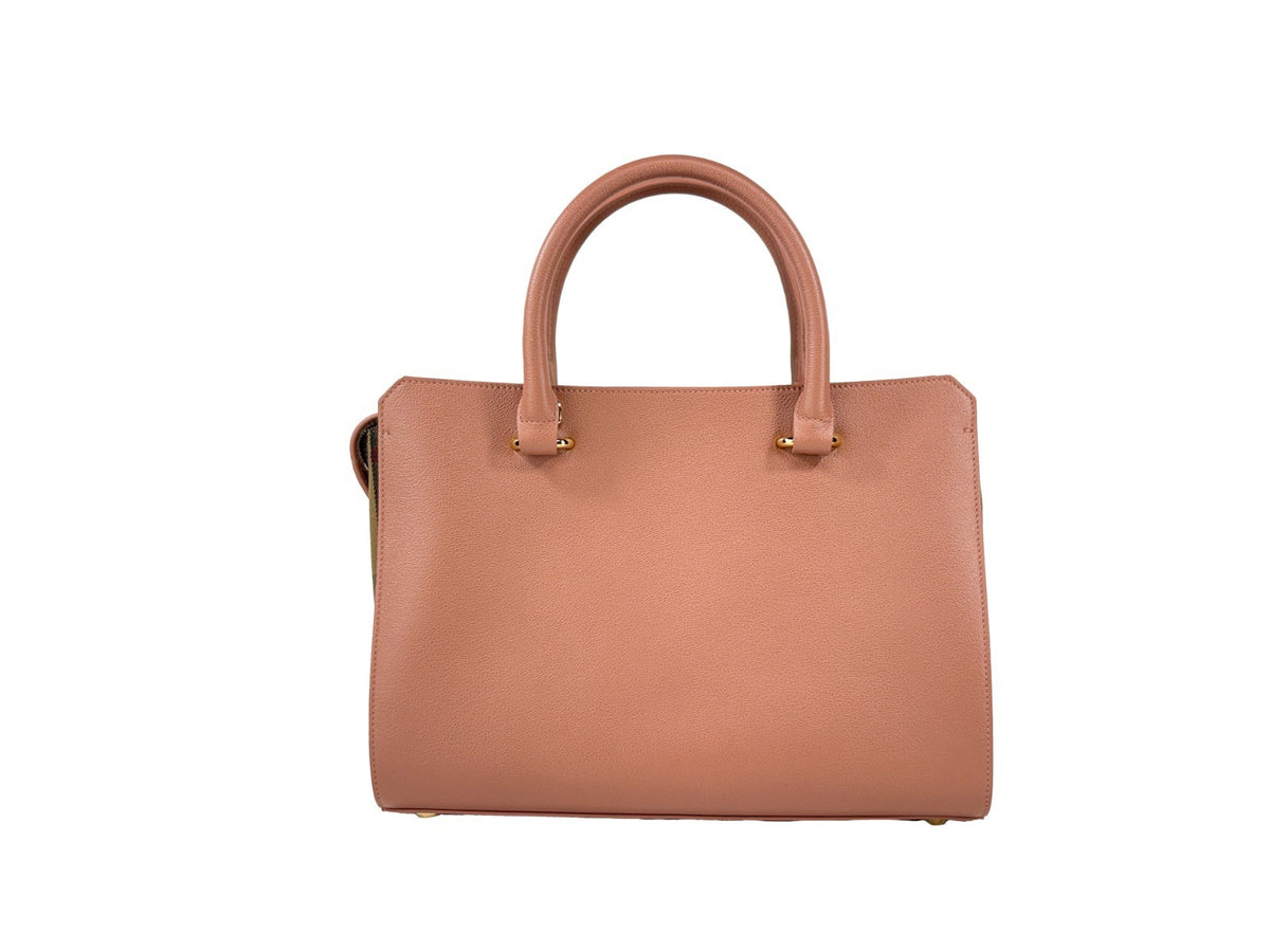 Burberry Banwell Small totebag i Dark Rosewood skinn och canvas – bild 2