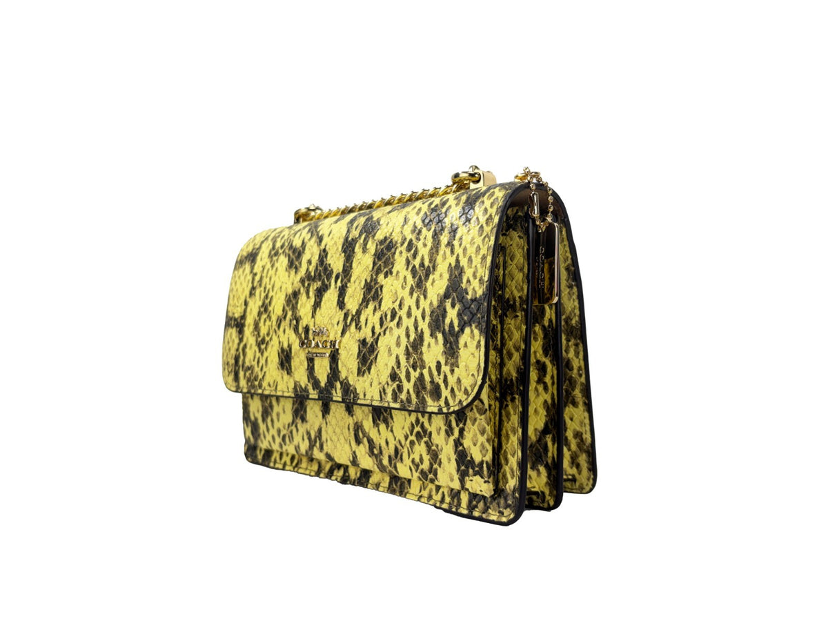 Coach Mini Klare crossbody-väska i gult ormpräglat skinn – bild 2