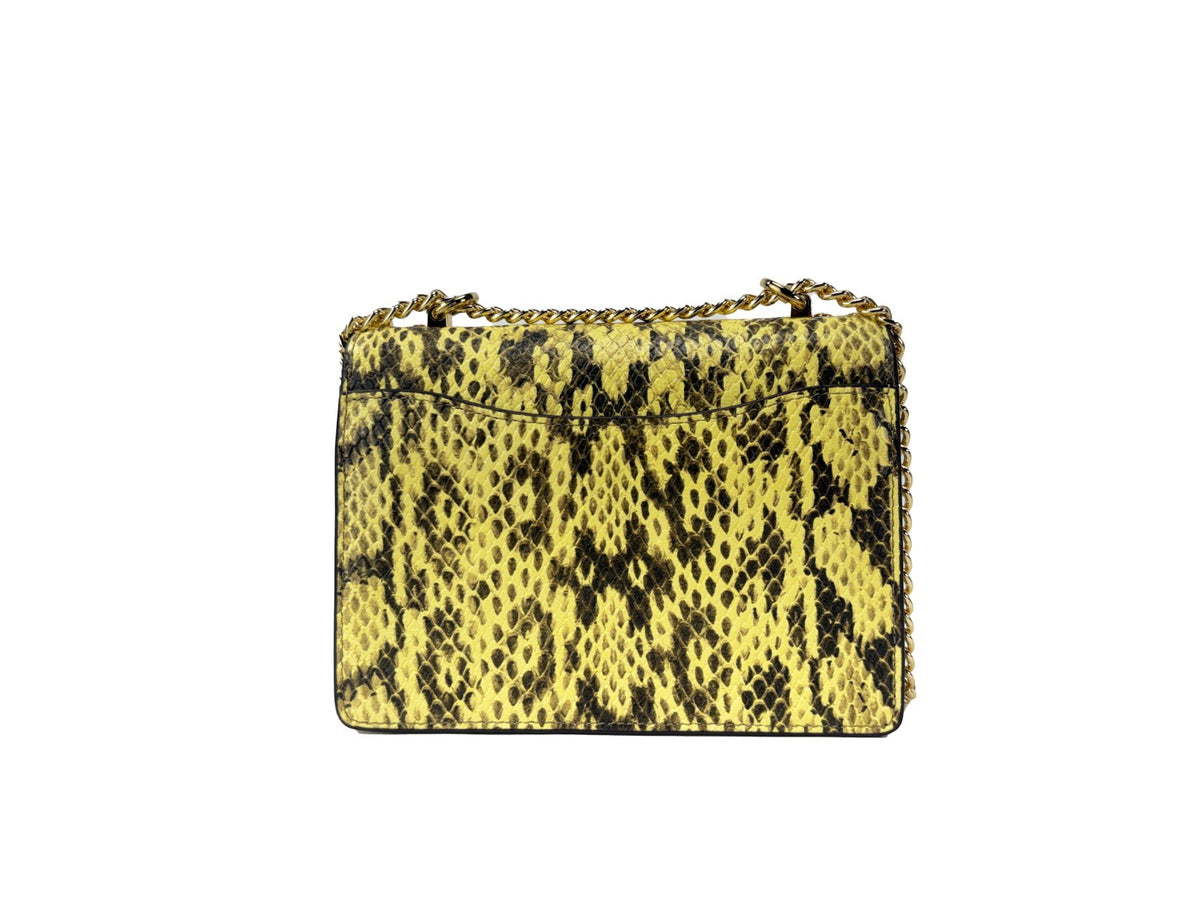 Coach Mini Klare crossbody-väska i gult ormpräglat skinn – bild 3