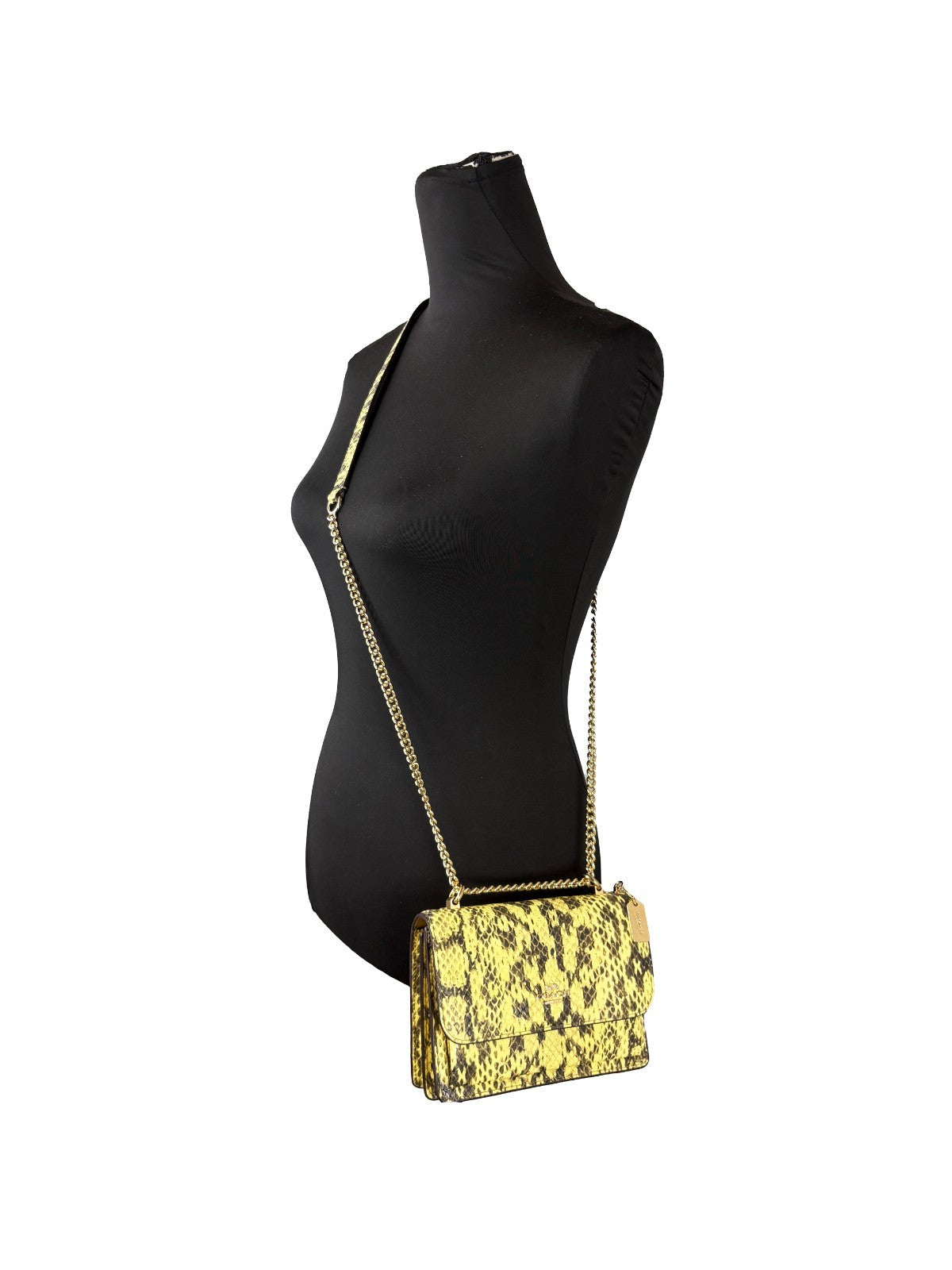 Coach Mini Klare crossbody-väska i gult ormpräglat skinn – bild 4