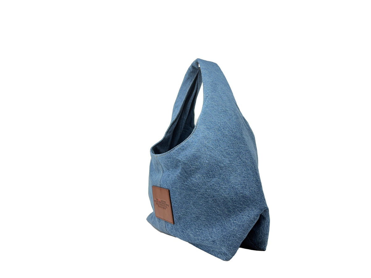 Marc Jacobs x A.P.C. The Denim Sack Bag i blå denim – bild 3