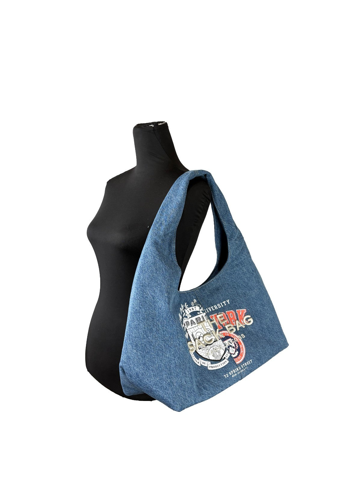 Marc Jacobs x A.P.C. The Denim Sack Bag i blå denim – bild 4