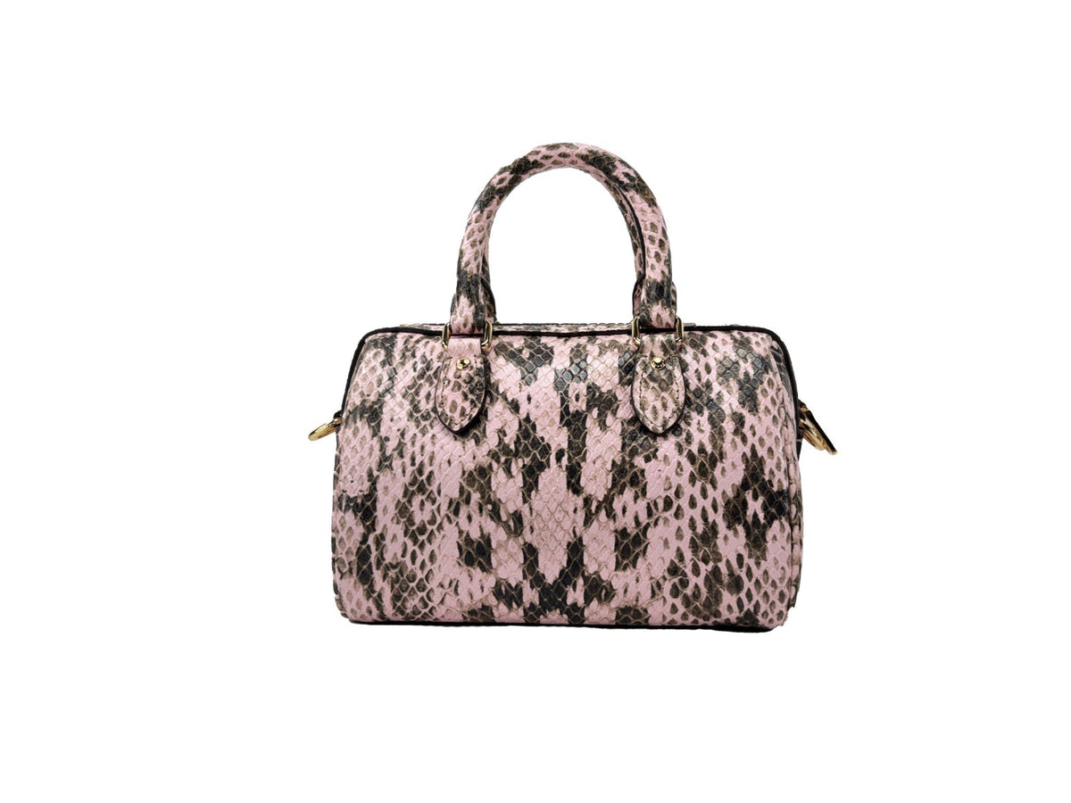Coach Mini Rowan crossbody-väska i rosa ormpräglat skinn – bild 3