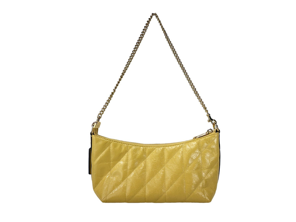 Coach Caitlin axelväska i Soft Yellow glaserat skinn – bild 3