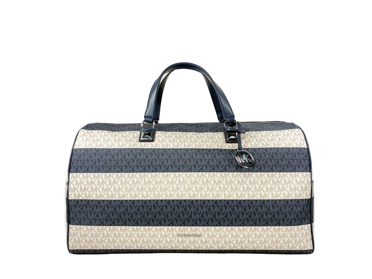 Michael Kors Grayson XL weekendväska i marinblå Signature PVC