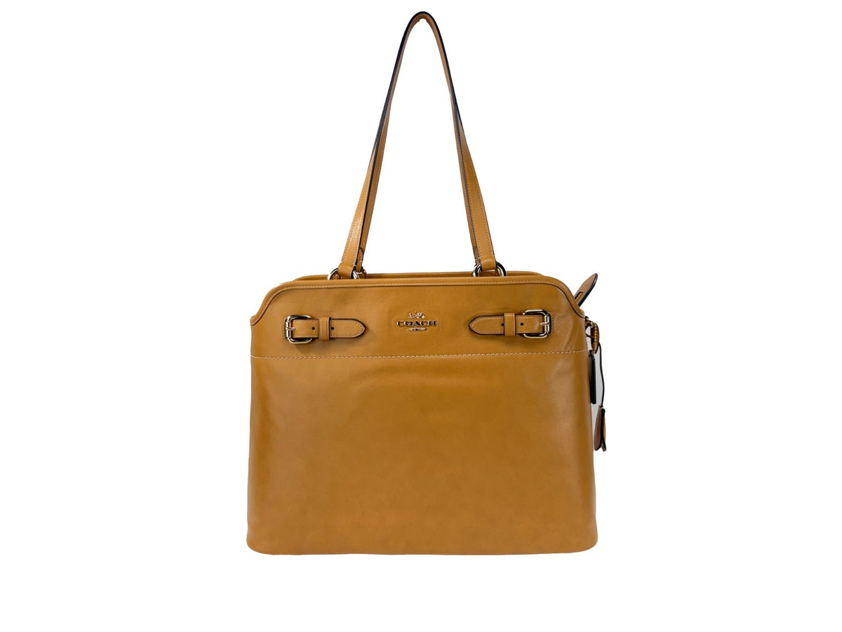 Coach Easton totebag i brunt skinn