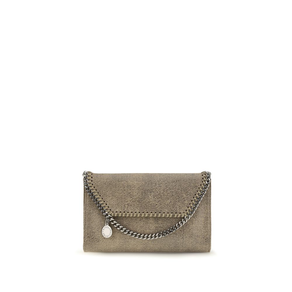 Stella McCartney Falabella Chain Wallet veske i grå Shaggy Deer