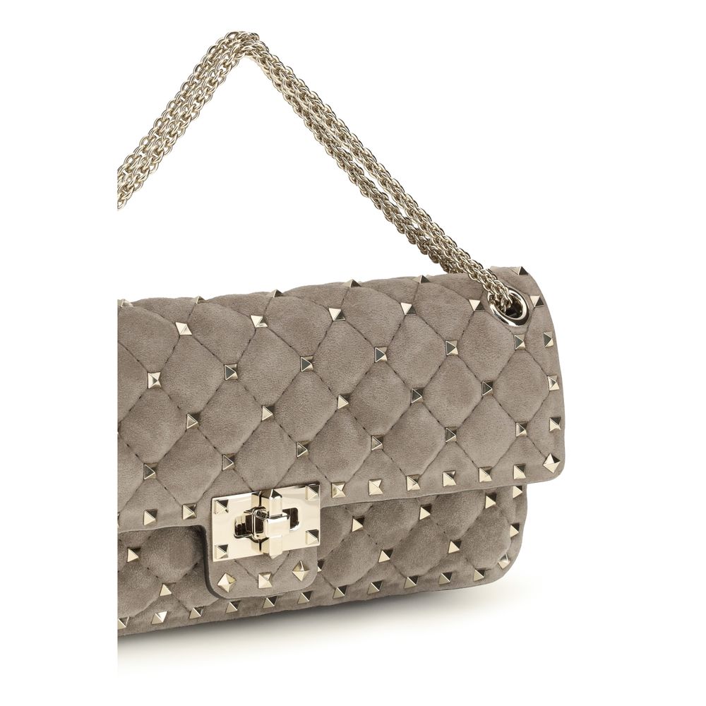 Valentino Garavani Rockstud Spike Medium Shoulder Bag in Grey Suede – image 4