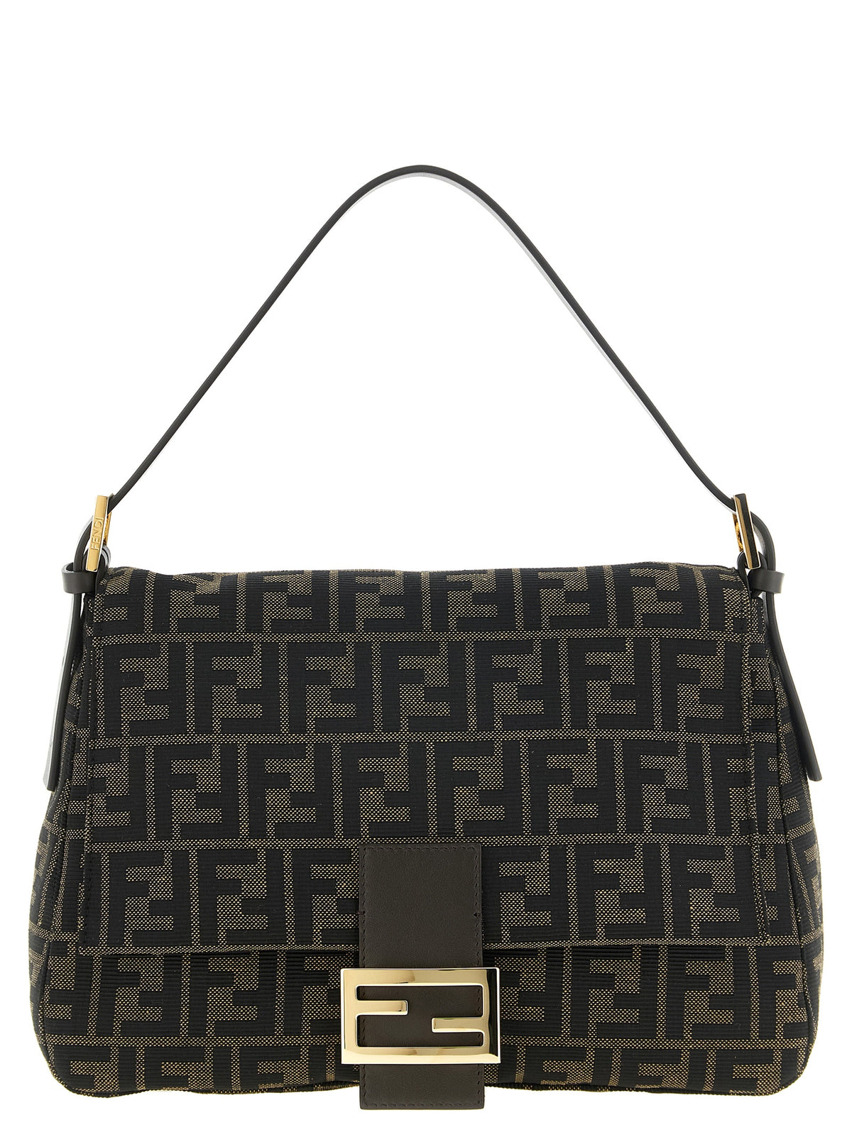 Fendi FF Zucca skulderveske i mørkebrun jacquard