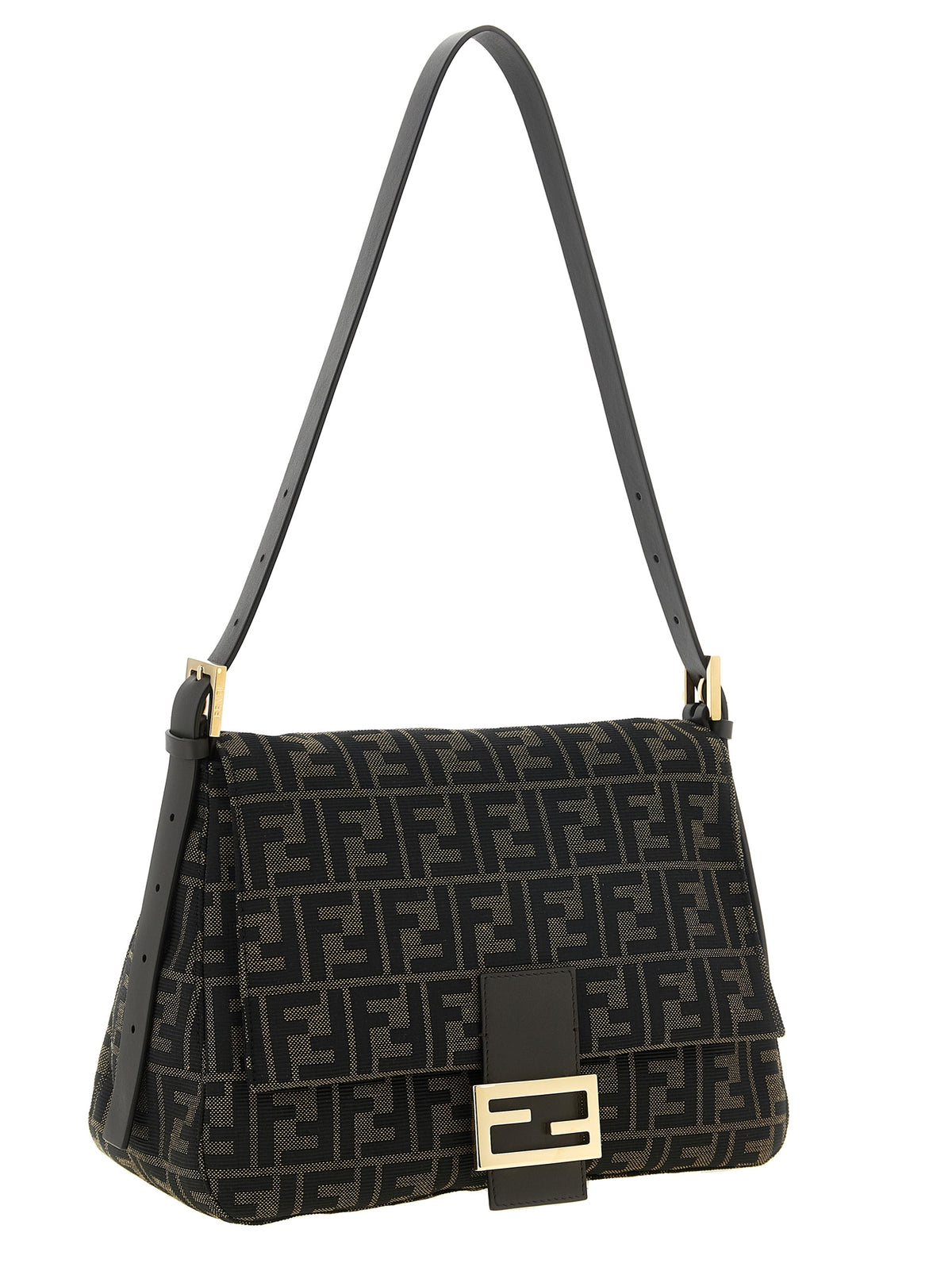 Fendi FF Zucca skulderveske i mørkebrun jacquard – bilde 3