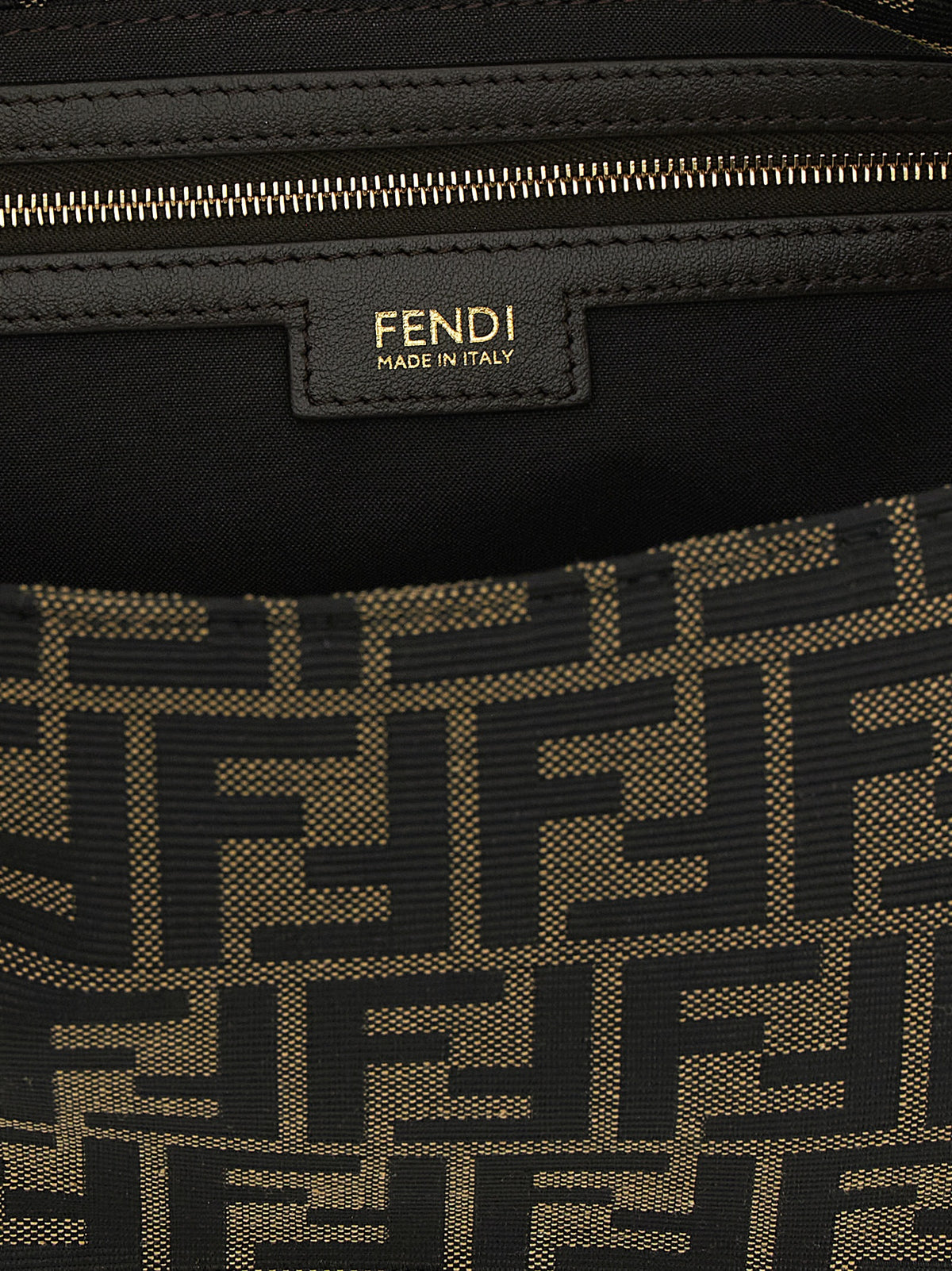 Fendi FF Zucca skulderveske i mørkebrun jacquard – bilde 4