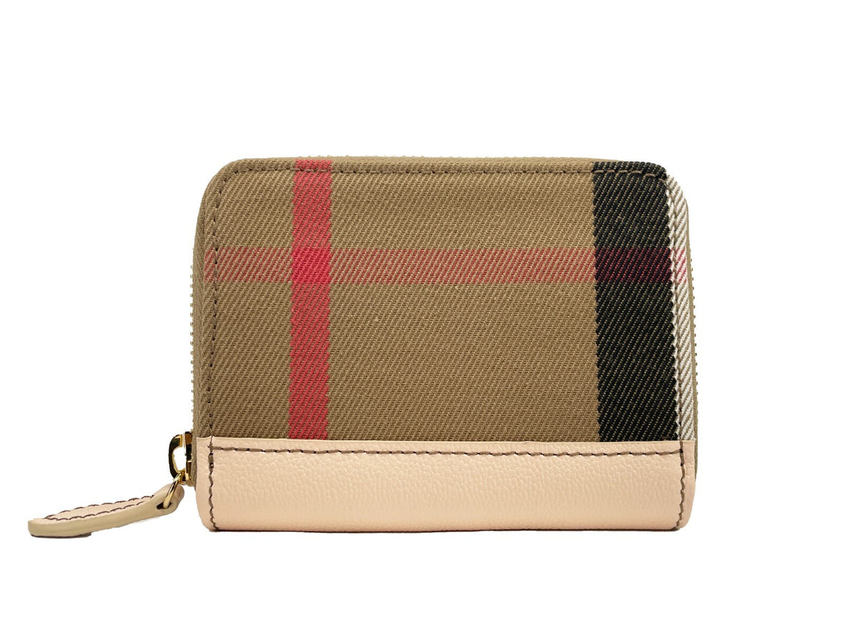 Burberry MN Zip Around plånbok i rutig canvas och skinn