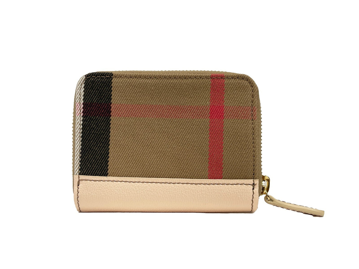 Burberry MN Zip Around plånbok i rutig canvas och skinn – bild 2