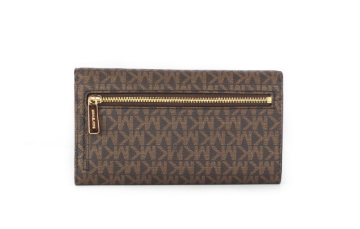 Michael Kors Jet Set Travel Large trefaldig plånbok i brunt skinn – bild 3