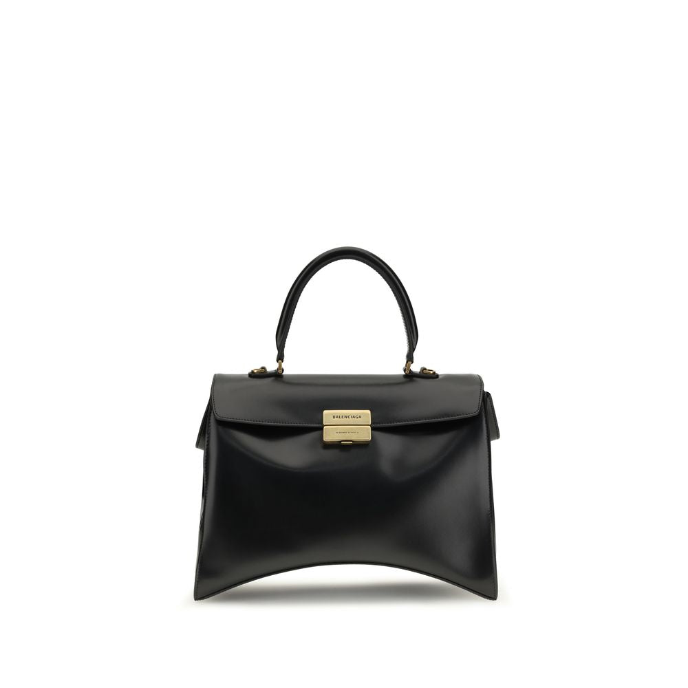 Balenciaga Hourglass Avenue Medium håndveske i svart kalveskinn