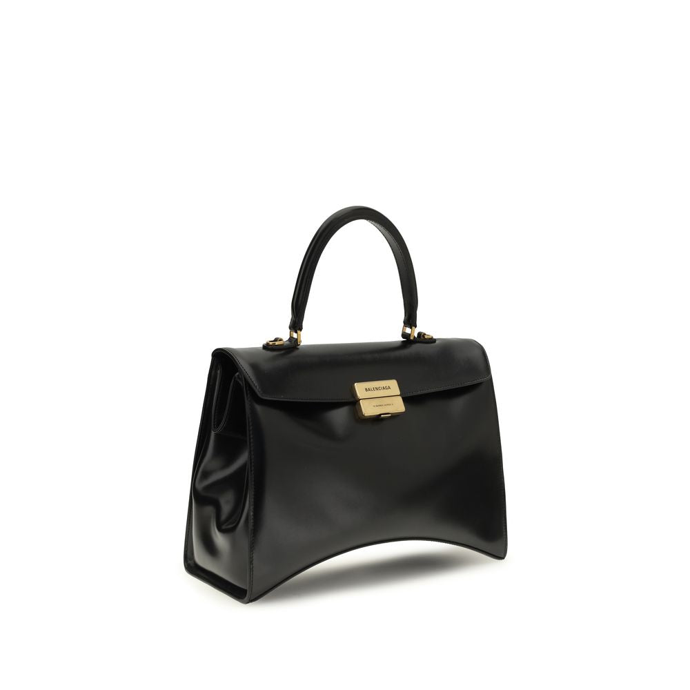 Balenciaga Hourglass Avenue Medium håndveske i svart kalveskinn – bilde 2