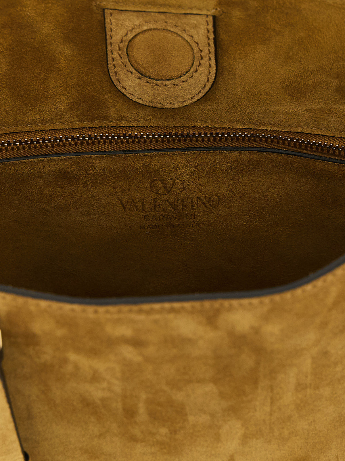 Valentino Garavani Rockstud Small totebag i beige semsket kalveskinn – bilde 4