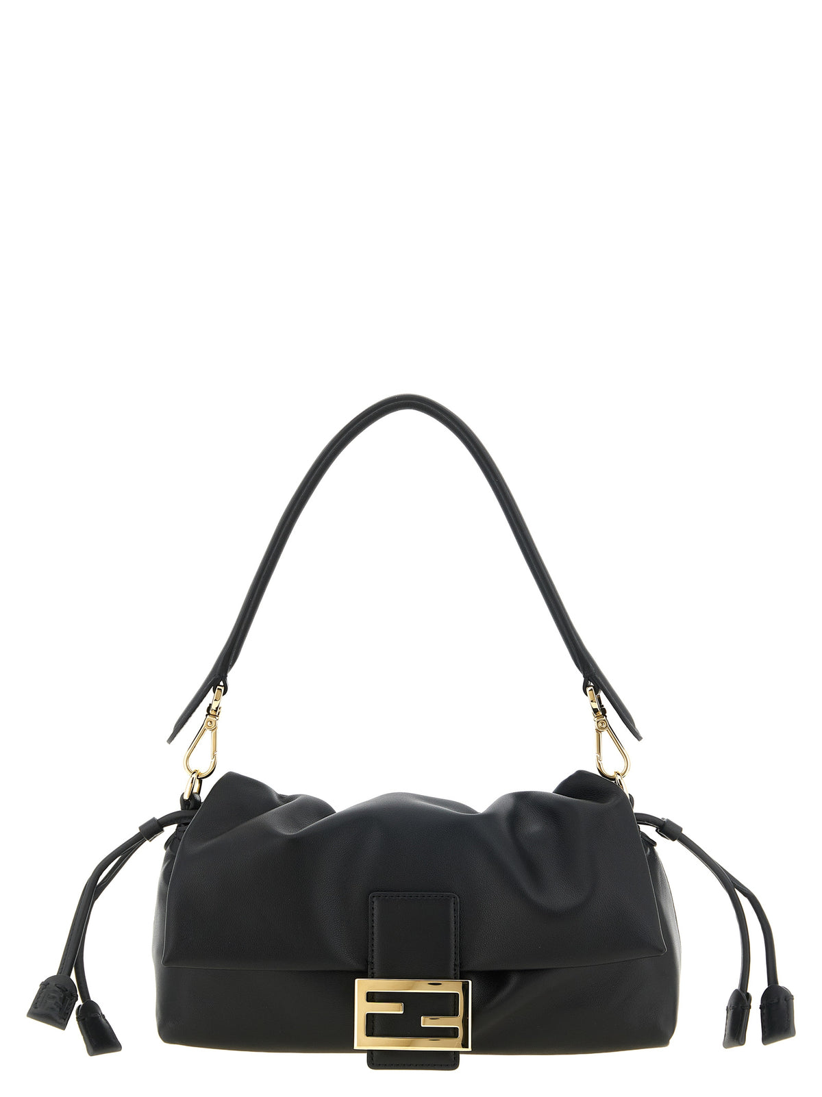 Fendi Baguette Soft Medium håndveske i svart nappa-lammeskinn