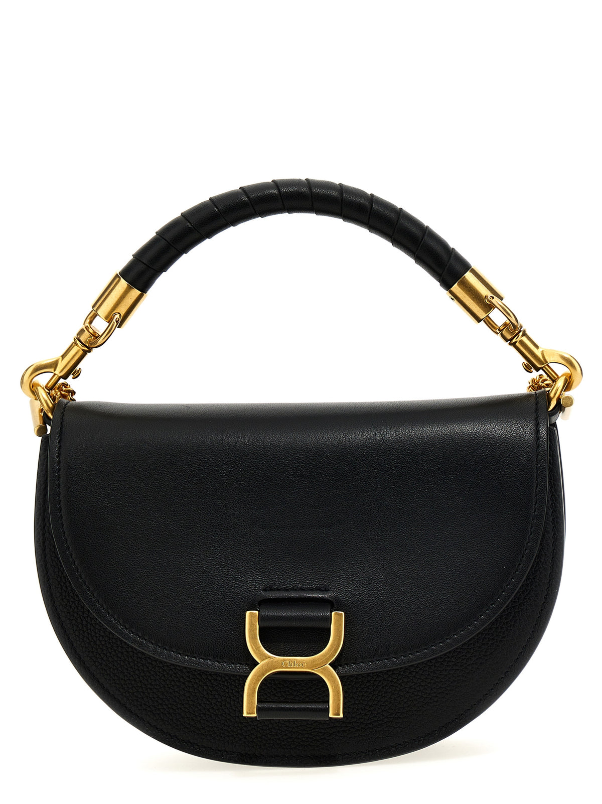 Chloé Marcie Handbag in Black Calfskin Leather