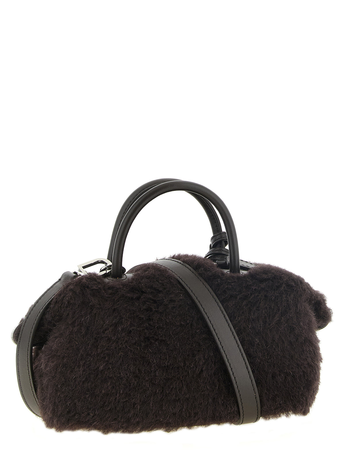 Max Mara Teddy Holdals liten handväska i brun kamelhår-teddy – bild 2