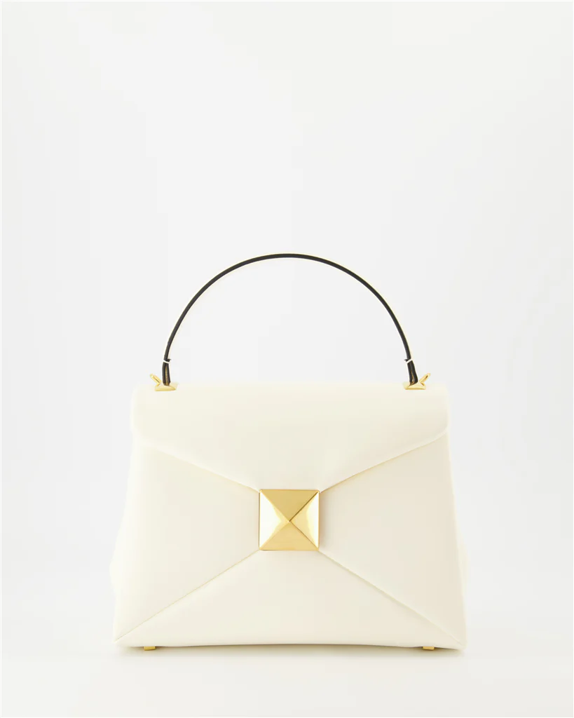 Valentino One Stud Handbag In White Leather