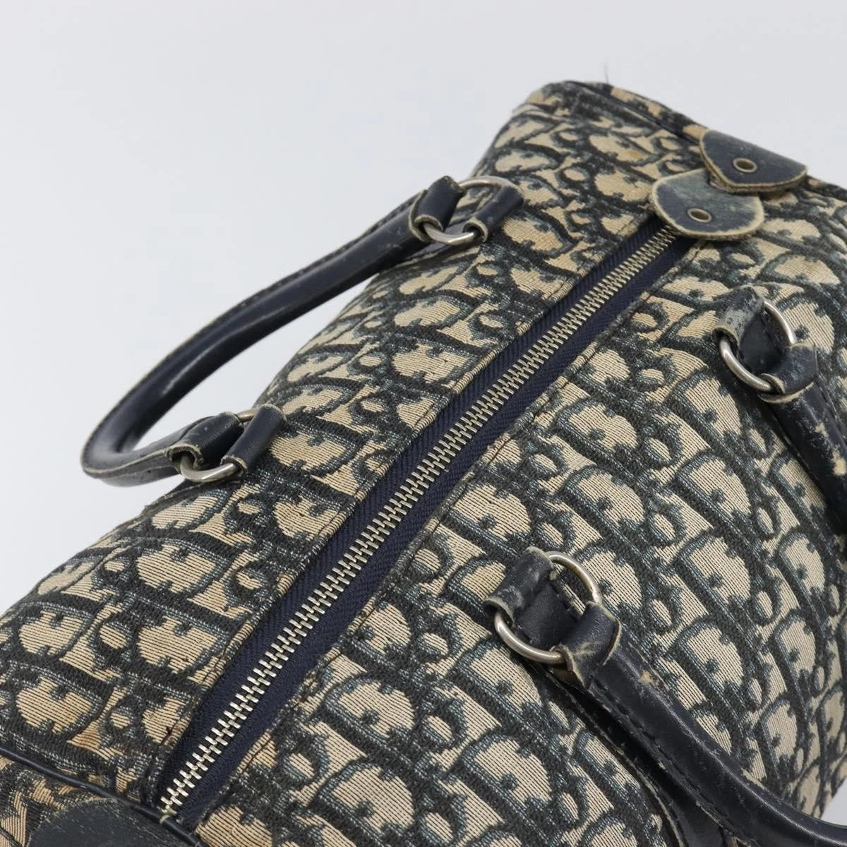 Christian Dior Boston Bag Trotter Canvas Navy - Pre-owned
