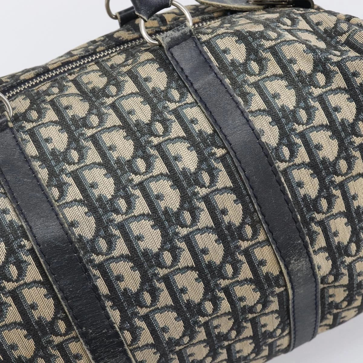 Christian Dior Boston Bag Trotter Canvas Navy - Pre-owned